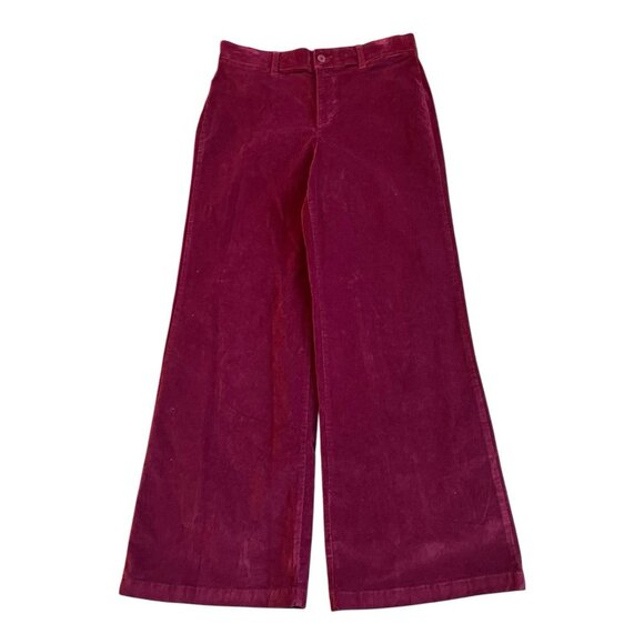 Liz Claiborne Wide Leg High Rise Women Pants Burgundy Passion Flex Waist Sz 10 - Picture 2 of 5